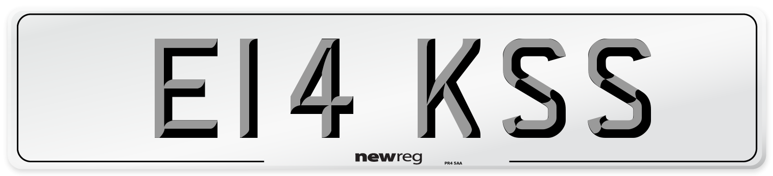 E14 KSS Number Plate from New Reg